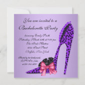 Paarse Leopard Corset vrijgezellenfeest Kaart (Achterkant)