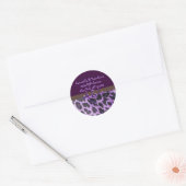 Paarse Leopard Fur Monogram Adresetiketten Ronde Sticker (Envelop)