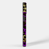 Paarse Leopard Glitter iPhone Mate Stoer Hoesje (Achterkant / Rechts)
