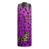 Paarse Leopard Glitter Thermische Tumbler 12oz Thermosbeker (Voorkant)