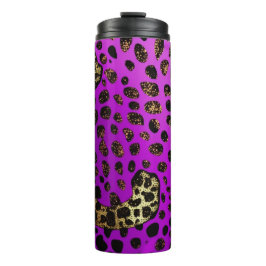 Paarse Leopard Glitter Thermische Tumbler 12oz Thermosbeker