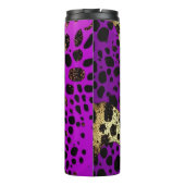 Paarse Leopard Glitter Thermische Tumbler 12oz Thermosbeker (Achterkant)