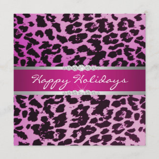 Paarse leopard Holiday Uitnodiging