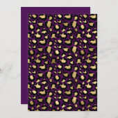 Paarse leopard-kaart feestdagenkaart (Voorkant / Achterkant)