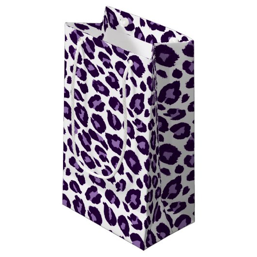 Paarse leopard klein cadeauzakje (Voorkant Gekanteld)