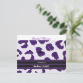 Paarse leopard Pattern Bridal Shower Kaart (Staand voorkant)