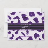 Paarse leopard Pattern Bridal Shower Kaart (Achterkant)