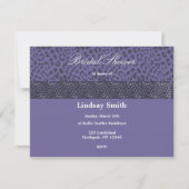 Paarse leopard Pattern Bridal Shower Kaart (Voorkant)