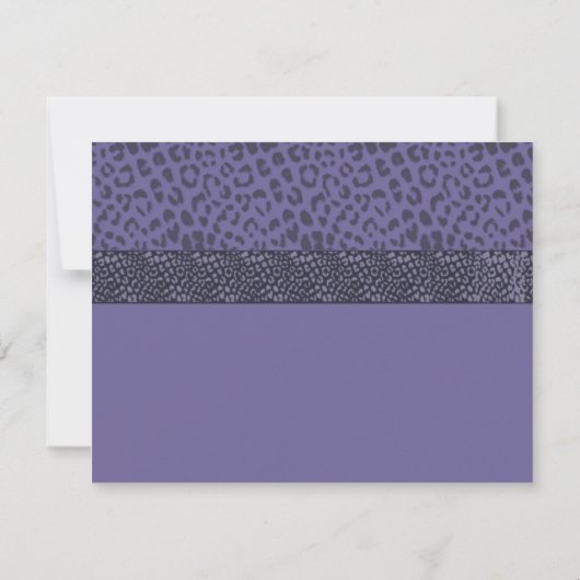 Paarse leopard Pattern Bridal Shower Kaart (Achterkant)