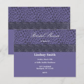 Paarse leopard Pattern Bridal Shower Kaart (Voorkant / Achterkant)
