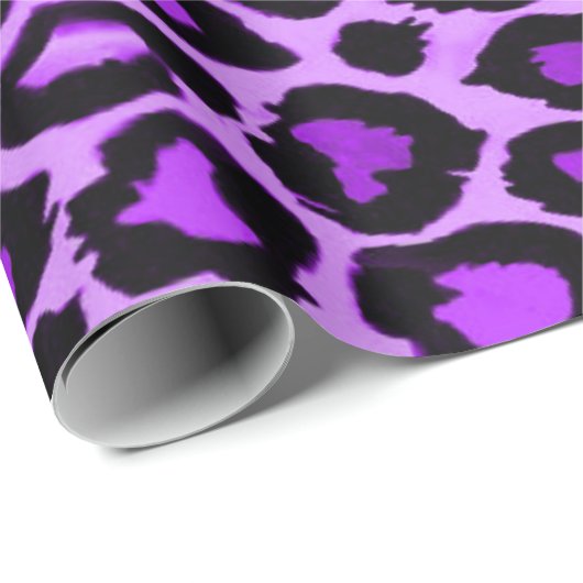 Paarse leopard Pattern Cadeaupapier (Rol Hoek)