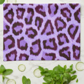Paarse leopard Pattern Theedoek (Gevouwen)