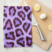 Paarse leopard Pattern Theedoek (Quarter Fold)