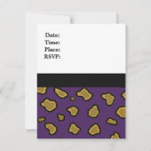 Paarse Leopard Print Birthday Invitations Kaart (Achterkant)