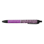 Paarse leopard Print Glitter Zwarte Inkt Pen (Bodem)