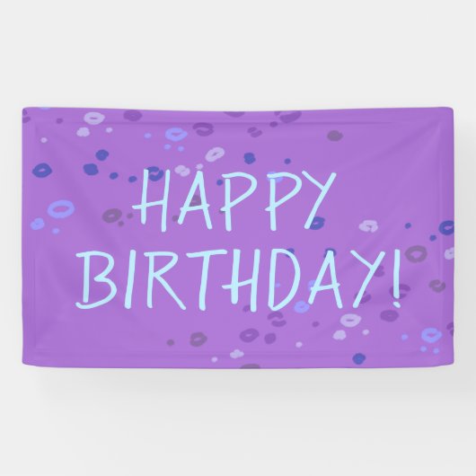 Paarse Leopard Print "Happy Birthday" Spandoek (Horizontaal)