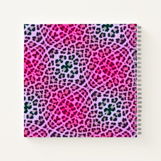 Paarse leopard Print Monogram artistieke Sketchboo Notitieboek (Achterkant)