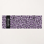 Paarse leopard Print Personalized Pilates Yoga Mat (Voorkant (horizontaal))