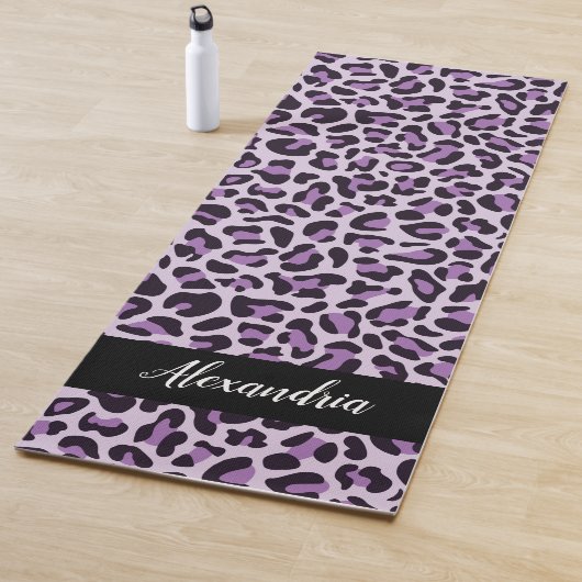 Paarse leopard Print Personalized Pilates Yoga Mat (In situ)