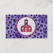 Paarse leopard Print Teacher Mode Visitekaartje (Achterkant)