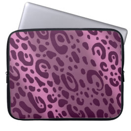 Paarse leopard-printerhoezen voor neopreen-laptops laptop sleeve