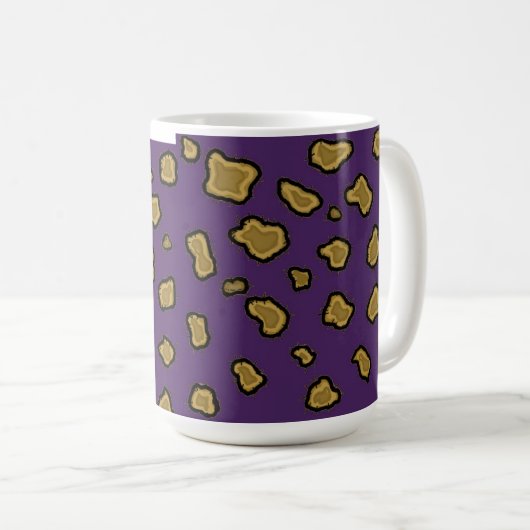 Paarse leopard-printkoffie Mok (Voorkant rechts)