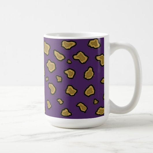 Paarse leopard-printkoffie Mok (Rechts)