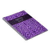 Paarse leopard Skin Print Patroon Aangepaste naam Notitieboek (Rechterzijde)