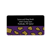 Paarse leopard Spots Etiket (Voorkant)