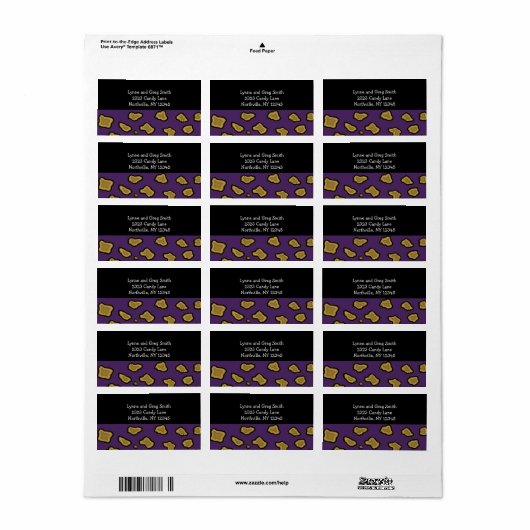 Paarse leopard Spots Etiket (Full Sheet)