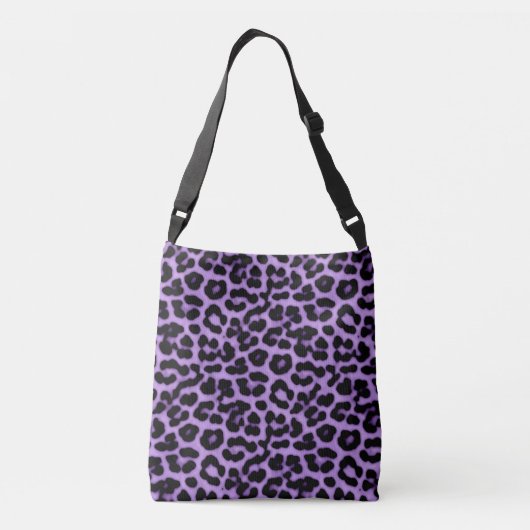 Paarse leopard Spots Print Patroon Crossbody Tas (Achterkant)