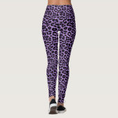 Paarse leopard Spots Print Patroon Leggings (Achterkant)