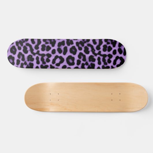Paarse leopard Spots Print Patroon Persoonlijk Skateboard (Horizontaal)