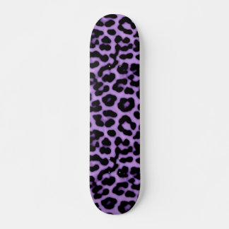 Paarse leopard Spots Print Patroon Persoonlijk Skateboard