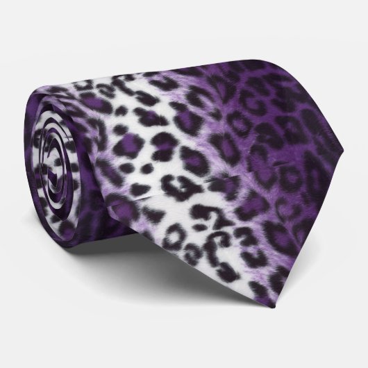 PAARSE LEOPARD STROPDAS (Opgerold)