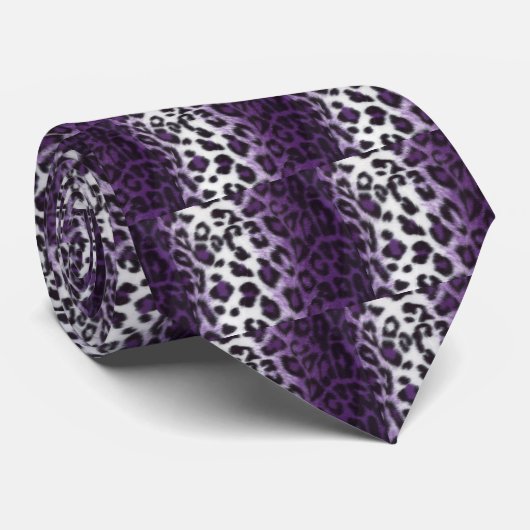 PAARSE LEOPARD STROPDAS (Opgerold)