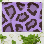 Paarse leopard theedoek (Gevouwen)