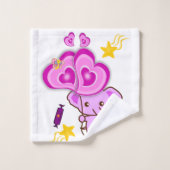 Paarse lephant Bathroom Towel sets Bad Handdoek (Wasdoekje)