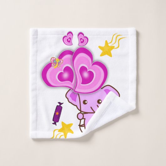 Paarse lephant Bathroom Towel sets Bad Handdoek (Wasdoekje)