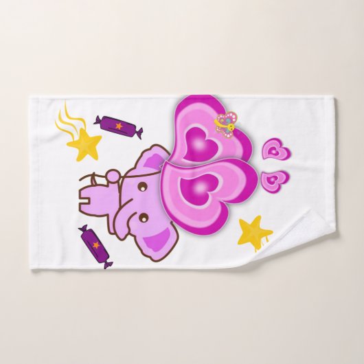 Paarse lephant Bathroom Towel sets Bad Handdoek (Handdoek)