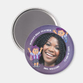 Paarse leraar bedankt je aangepaste fotomagneet magneet (Voorkant / Achterkant)