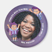 Paarse leraar bedankt je aangepaste fotomagneet magneet (Voorkant)