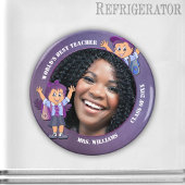 Paarse leraar bedankt je aangepaste fotomagneet magneet