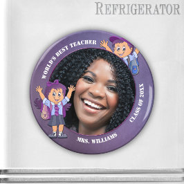 Paarse leraar bedankt je aangepaste fotomagneet magneet