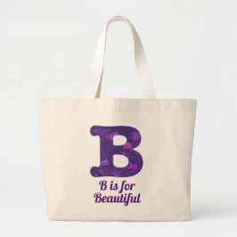 Paarse letter B is voor mooi monogram Grote Tote Bag