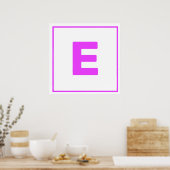 Paarse letter E Poster (Keuken)