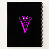 Paarse letter gezicht spiraal Notitieboek (Achterkant)