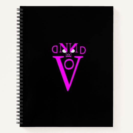 Paarse letter gezicht spiraal Notitieboek (Voorkant)