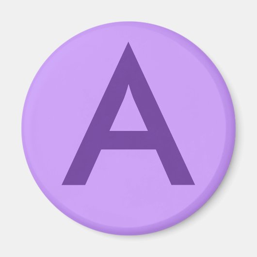 Paarse letter of tekst op T-shirten en -producten Magneet (Voorkant)