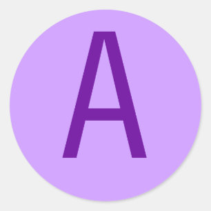 Paarse letter of tekst op T-shirten en -producten Ronde Sticker